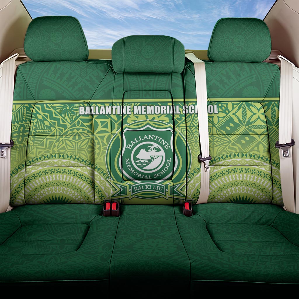Ballantine Memorial School Back Car Seat Cover With Fijian Tapa Pattern LT05 One Size Green - Polynesian Pride