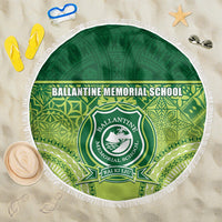 Ballantine Memorial School Beach Blanket With Fijian Tapa Pattern LT05 One Size 150cm Green - Polynesian Pride