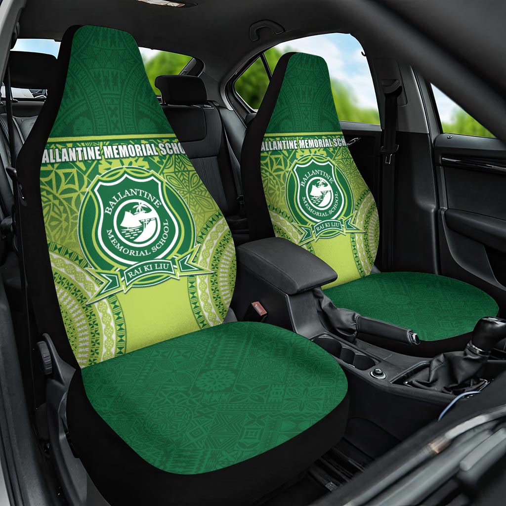 Ballantine Memorial School Car Seat Cover With Fijian Tapa Pattern LT05 One Size Green - Polynesian Pride