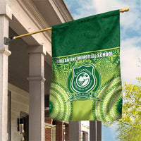 Ballantine Memorial School Garden Flag With Fijian Tapa Pattern LT05 House Flag Green - Polynesian Pride