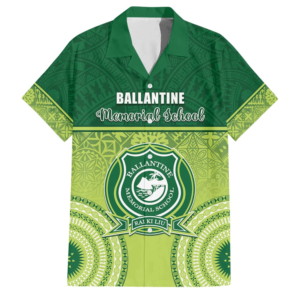 Personalised Ballantine Memorial School Hawaiian Shirt With Fijian Tapa Pattern LT05 Green - Polynesian Pride