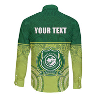 Personalised Ballantine Memorial School Long Sleeve Button Shirt With Fijian Tapa Pattern LT05 - Polynesian Pride