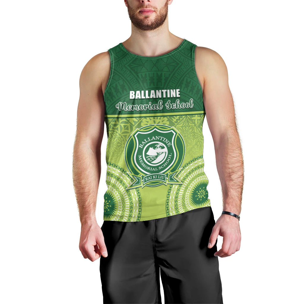 Personalised Ballantine Memorial School Men Tank Top With Fijian Tapa Pattern LT05 - Polynesian Pride