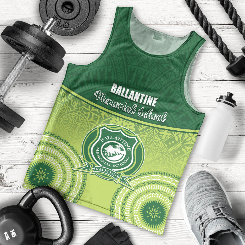 Personalised Ballantine Memorial School Men Tank Top With Fijian Tapa Pattern LT05 - Polynesian Pride