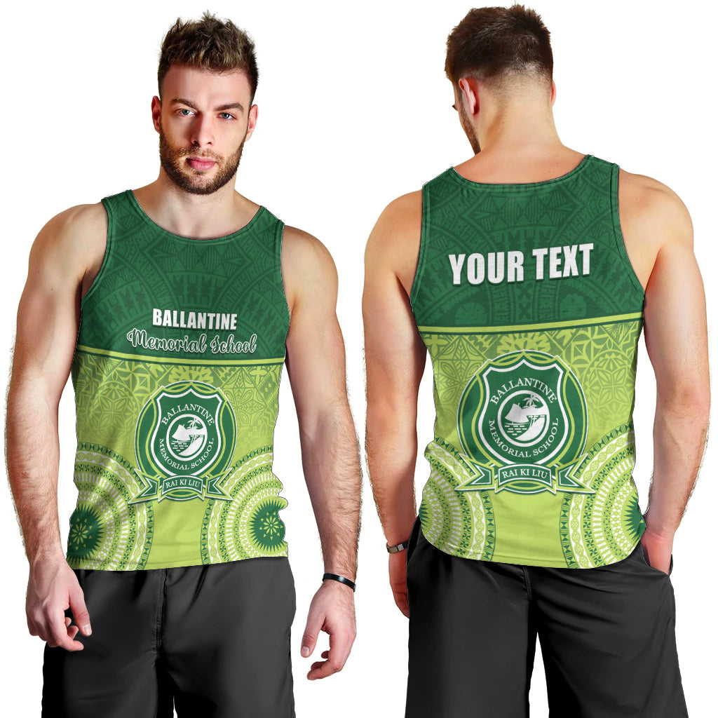 Personalised Ballantine Memorial School Men Tank Top With Fijian Tapa Pattern LT05 - Polynesian Pride