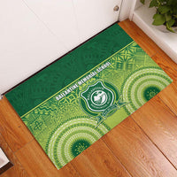 Ballantine Memorial School Rubber Doormat With Fijian Tapa Pattern LT05 Green - Polynesian Pride
