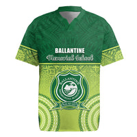 Personalised Ballantine Memorial School Rugby Jersey With Fijian Tapa Pattern LT05 Green - Polynesian Pride