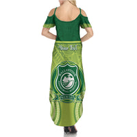 Personalised Ballantine Memorial School Summer Maxi Dress With Fijian Tapa Pattern LT05 - Polynesian Pride