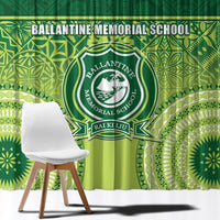 Ballantine Memorial School Window Curtain With Fijian Tapa Pattern LT05 - Polynesian Pride