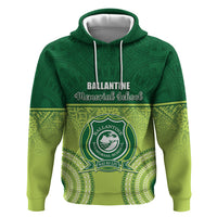 Personalised Ballantine Memorial School Zip Hoodie With Fijian Tapa Pattern LT05 Pullover Hoodie Green - Polynesian Pride