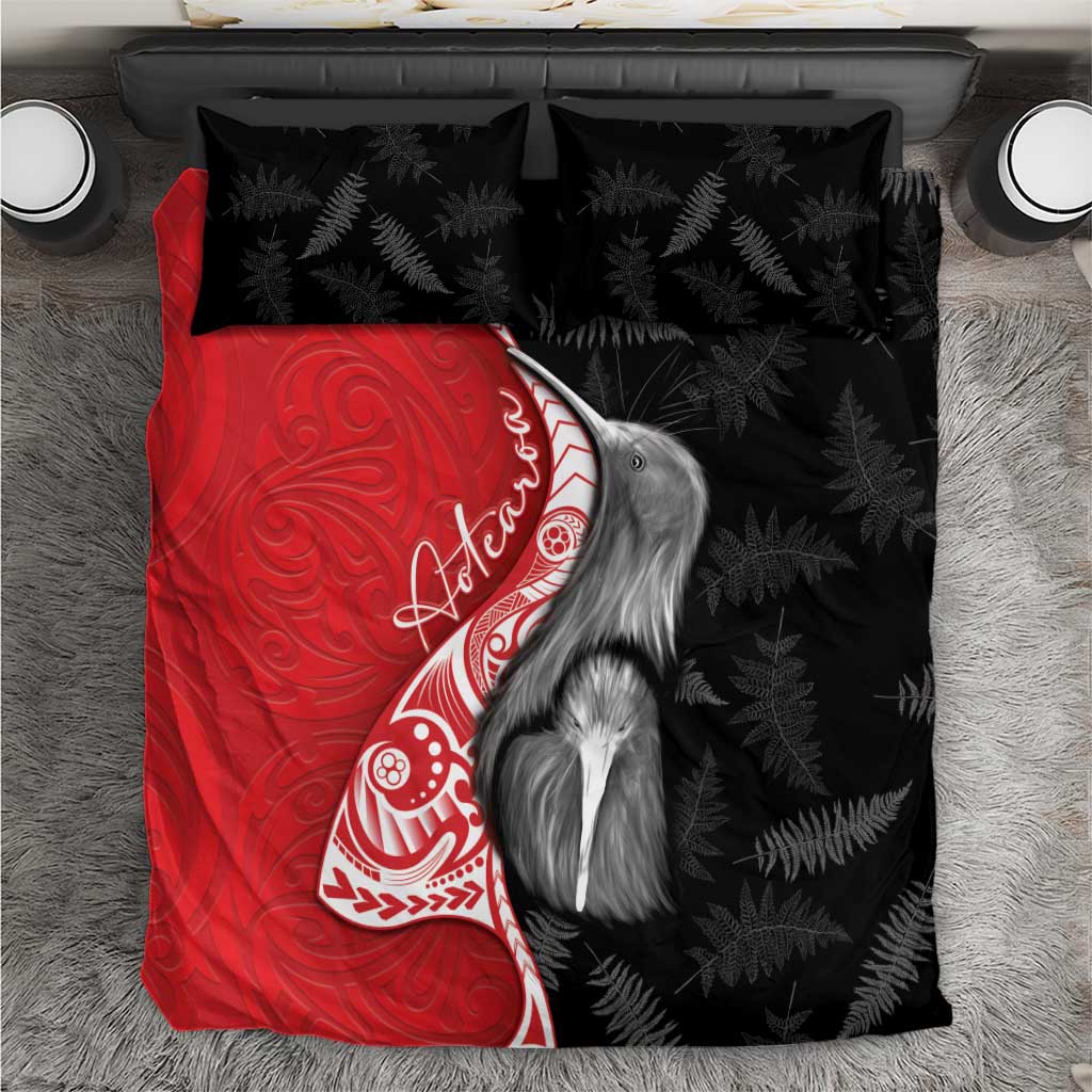 New Zealand Aotearoa Bedding Set Kiwi Fern Maori Pattern Red Version LT05 Red - Polynesian Pride