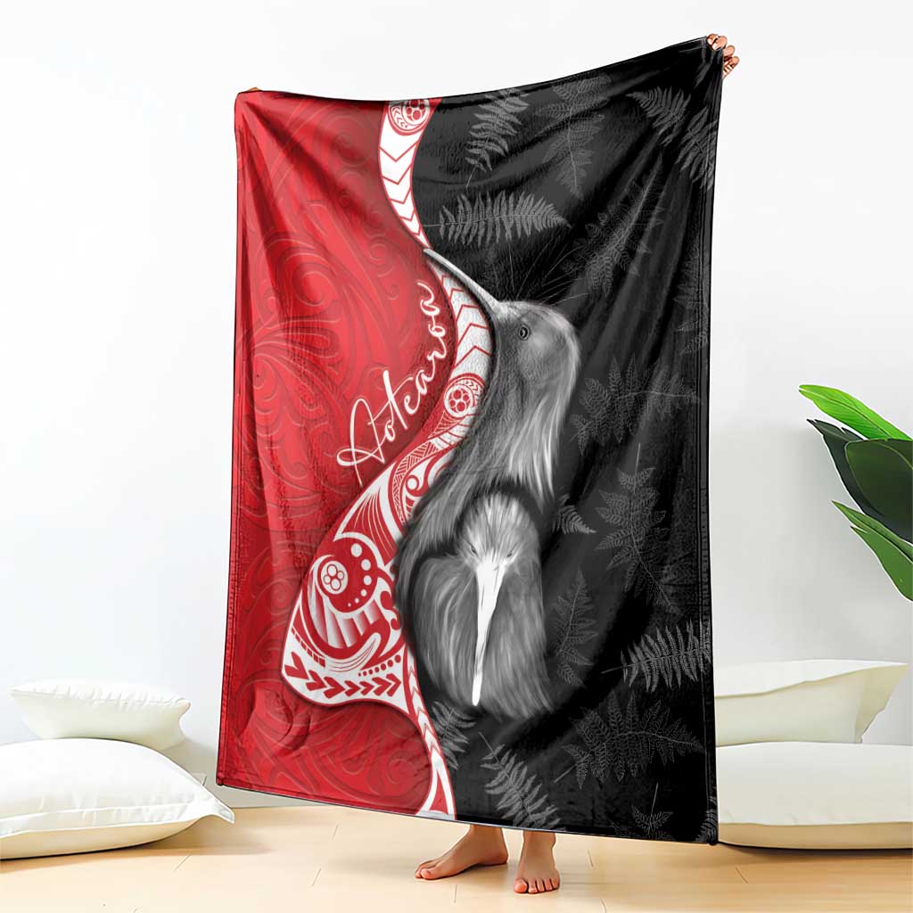 New Zealand Aotearoa Blanket Kiwi Fern Maori Pattern Red Version LT05 - Polynesian Pride