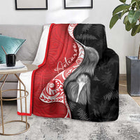 New Zealand Aotearoa Blanket Kiwi Fern Maori Pattern Red Version LT05 - Polynesian Pride