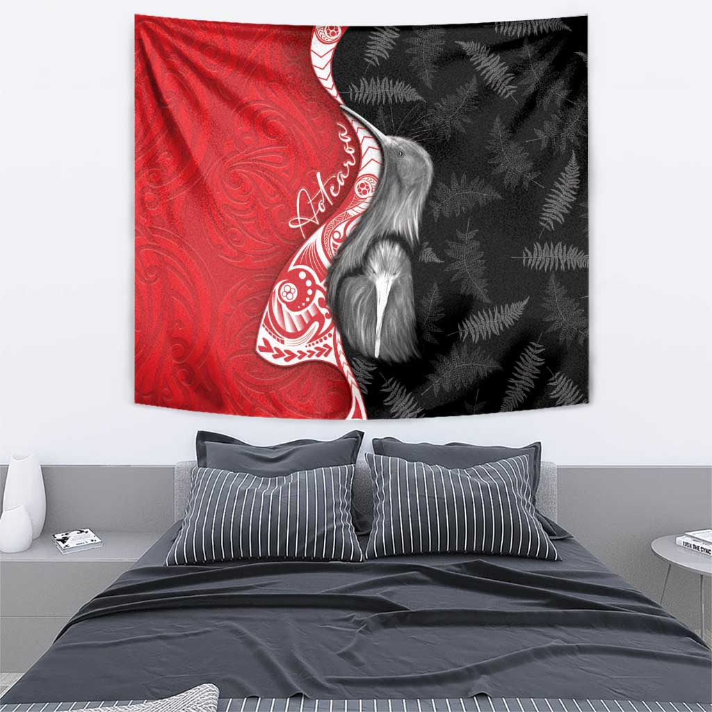 New Zealand Aotearoa Tapestry Kiwi Fern Maori Pattern Red Version LT05 - Polynesian Pride