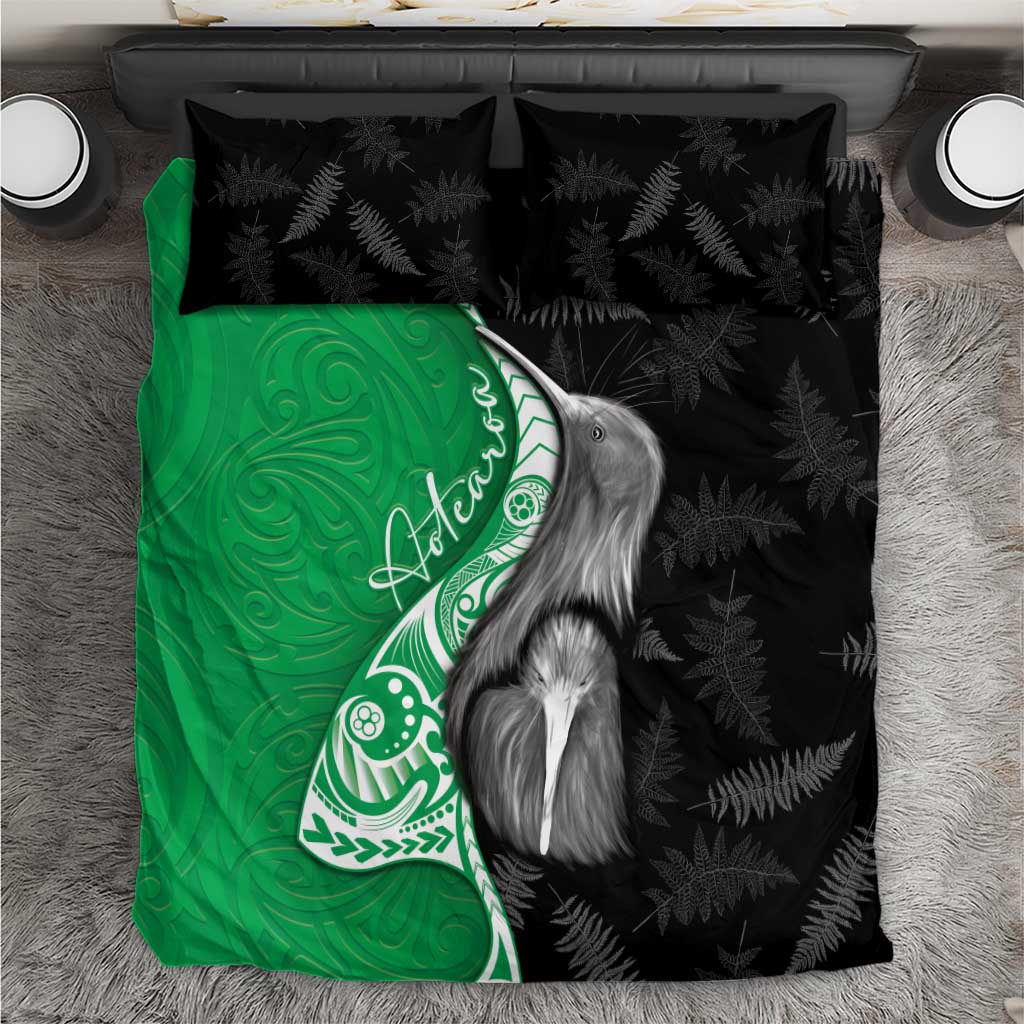 New Zealand Aotearoa Bedding Set Kiwi Fern Maori Pattern Green Version LT05 Green - Polynesian Pride