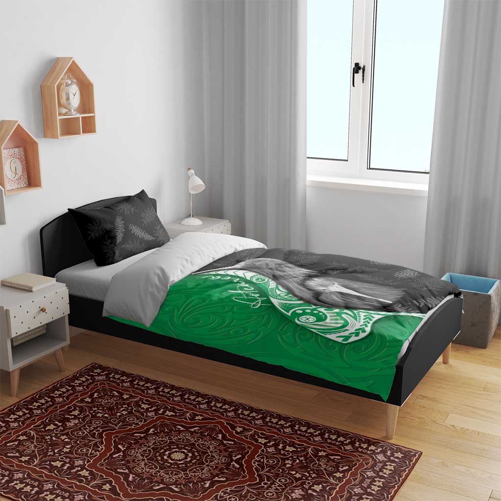 New Zealand Aotearoa Bedding Set Kiwi Fern Maori Pattern Green Version LT05 - Polynesian Pride