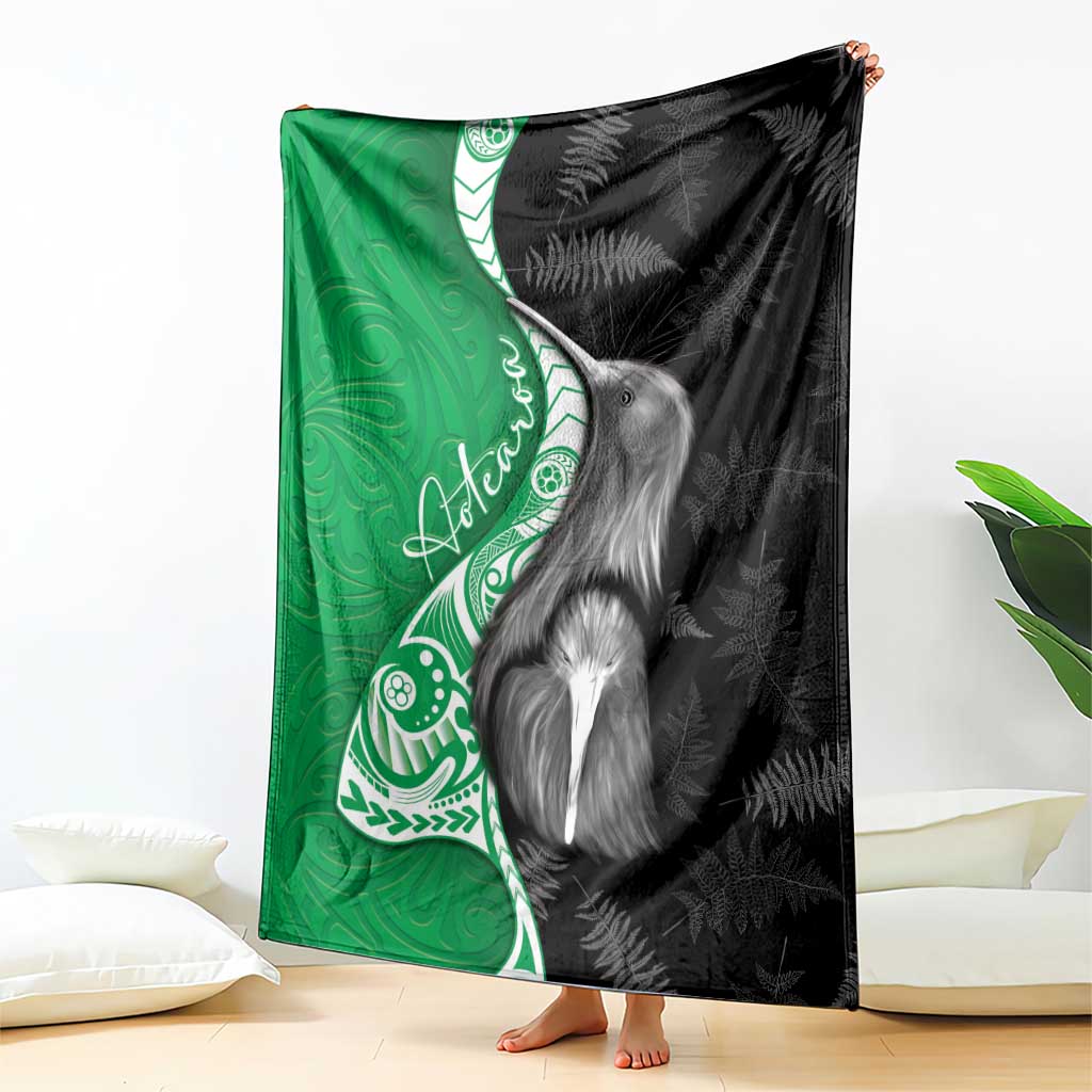 New Zealand Aotearoa Blanket Kiwi Fern Maori Pattern Green Version LT05 - Polynesian Pride