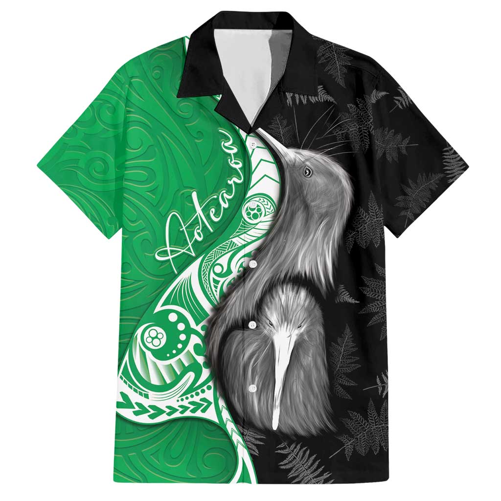 New Zealand Aotearoa Hawaiian Shirt Kiwi Fern Maori Pattern Green Version LT05 Green - Polynesian Pride