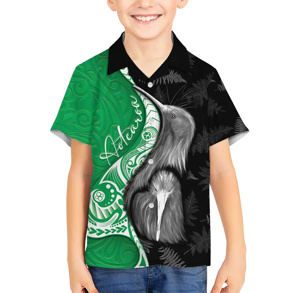 New Zealand Aotearoa Hawaiian Shirt Kiwi Fern Maori Pattern Green Version LT05 - Polynesian Pride