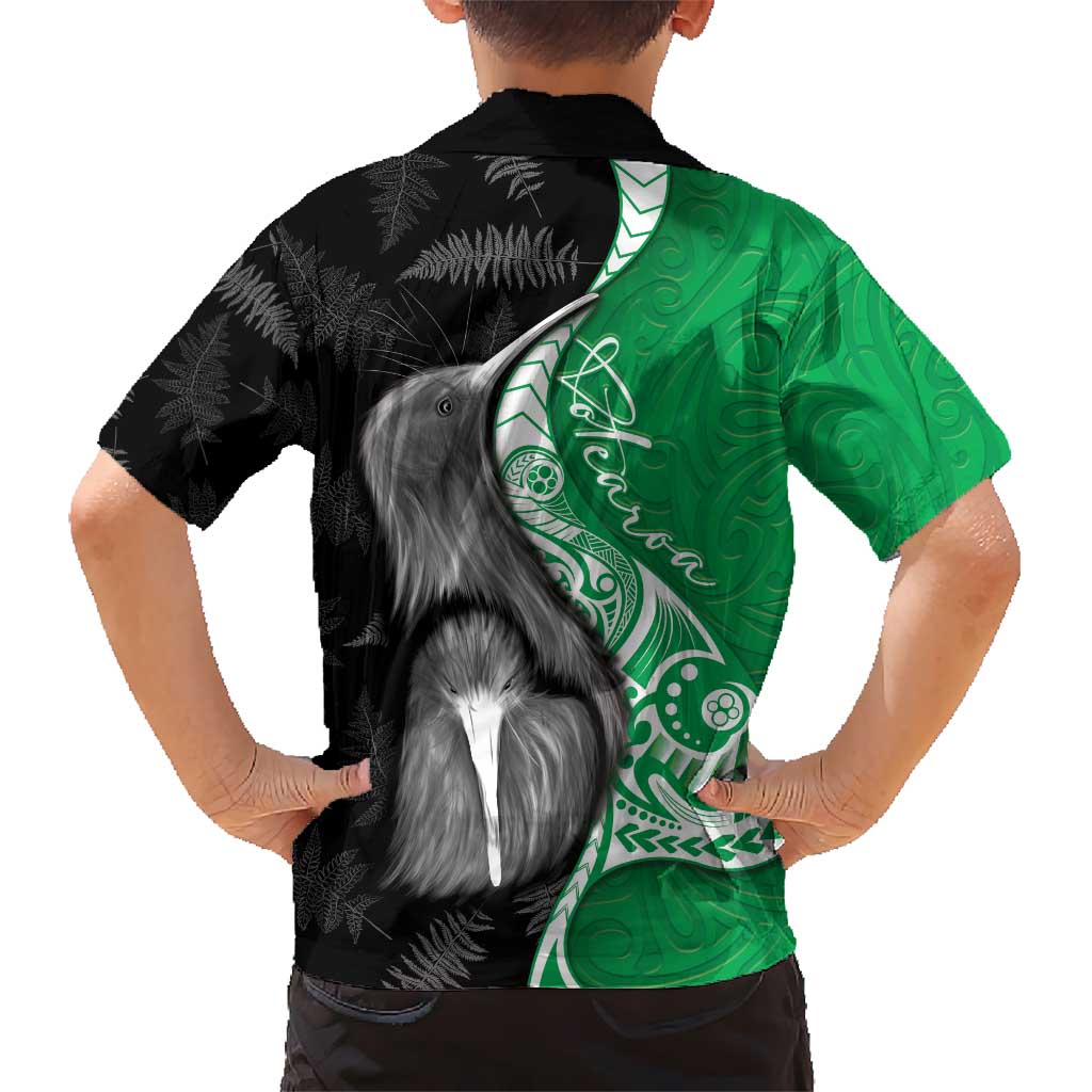New Zealand Aotearoa Hawaiian Shirt Kiwi Fern Maori Pattern Green Version LT05 - Polynesian Pride