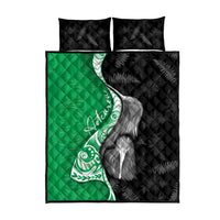 New Zealand Aotearoa Quilt Bed Set Kiwi Fern Maori Pattern Green Version LT05 - Polynesian Pride