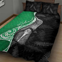 New Zealand Aotearoa Quilt Bed Set Kiwi Fern Maori Pattern Green Version LT05 - Polynesian Pride