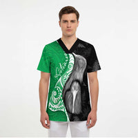 New Zealand Aotearoa Scrub Top Kiwi Fern Maori Pattern Green Version LT05 - Polynesian Pride