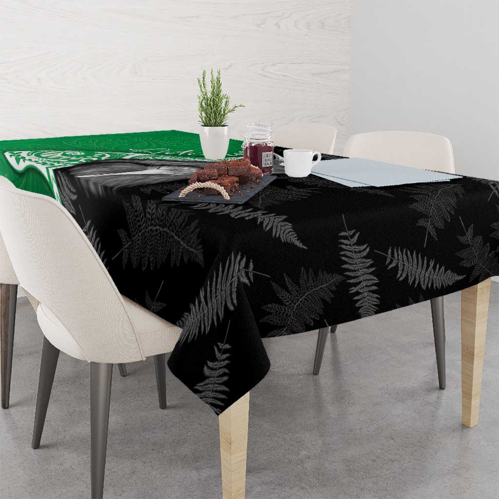New Zealand Aotearoa Tablecloth Kiwi Fern Maori Pattern Green Version LT05 - Polynesian Pride