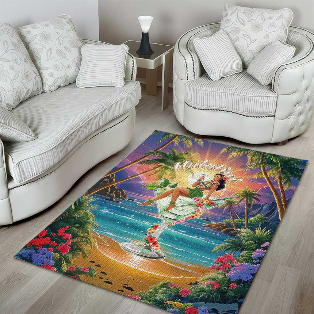 Aloha Hawaii Area Rug Hula Martini Tropical Vibes LT05 - Polynesian Pride
