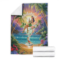 Aloha Hawaii Blanket Hula Martini Tropical Vibes LT05 - Polynesian Pride