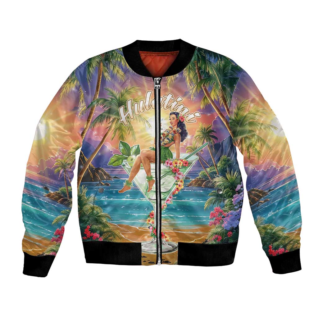 Aloha Hawaii Bomber Jacket Hula Martini Tropical Vibes LT05 Unisex Colorful - Polynesian Pride