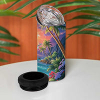 Aloha Hawaii 4 in 1 Can Cooler Tumbler Hula Martini Tropical Vibes LT05 - Polynesian Pride