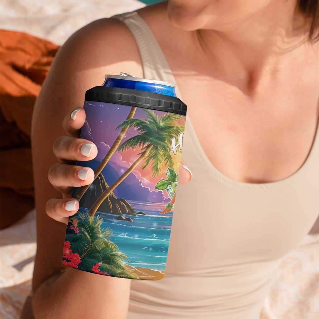 Aloha Hawaii 4 in 1 Can Cooler Tumbler Hula Martini Tropical Vibes LT05 - Polynesian Pride