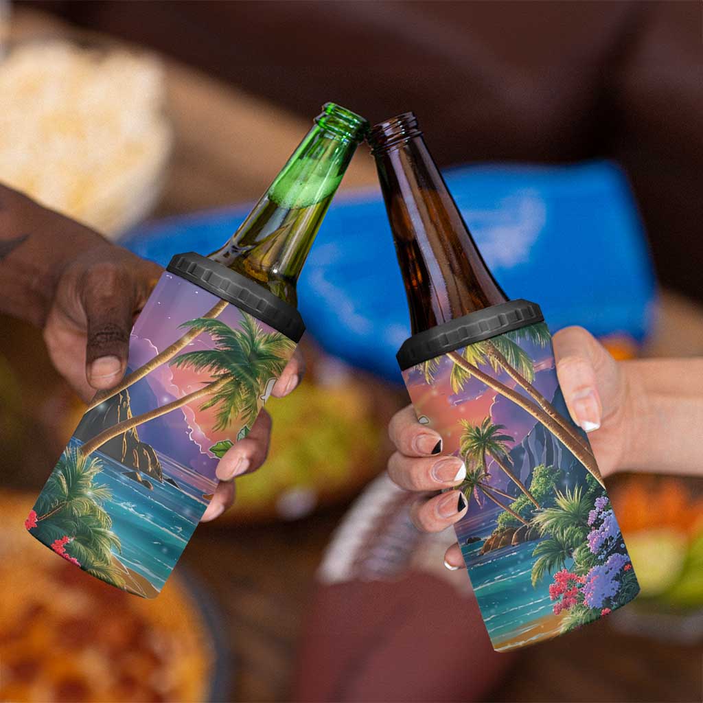 Aloha Hawaii 4 in 1 Can Cooler Tumbler Hula Martini Tropical Vibes LT05 - Polynesian Pride