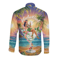 Aloha Hawaii Long Sleeve Button Shirt Hula Martini Tropical Vibes LT05 - Polynesian Pride