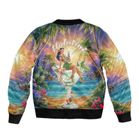 Aloha Hawaii Sleeve Zip Bomber Jacket Hula Martini Tropical Vibes LT05 - Polynesian Pride