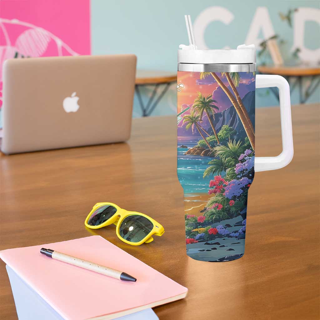 Aloha Hawaii Tumbler With Handle Hula Martini Tropical Vibes LT05 - Polynesian Pride