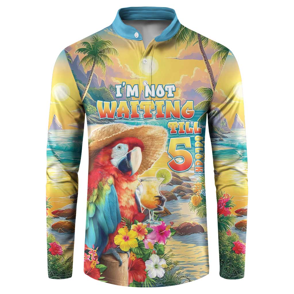 Hawaii Parrot Button Sweatshirt Im Not Waiting Till 5 Oclock LT05 Colorful - Polynesian Pride