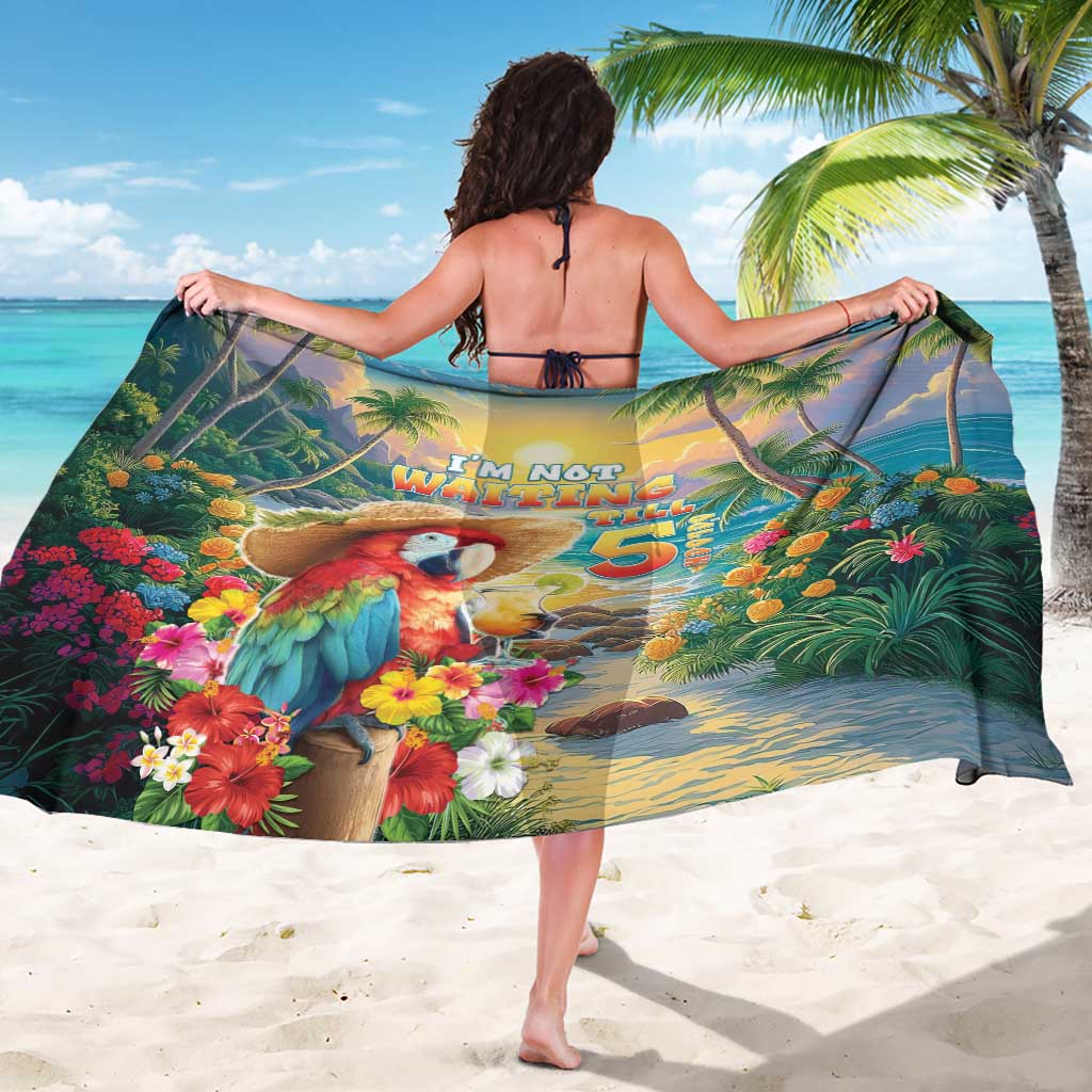 Hawaii Parrot Sarong Im Not Waiting Till 5 Oclock LT05 - Polynesian Pride