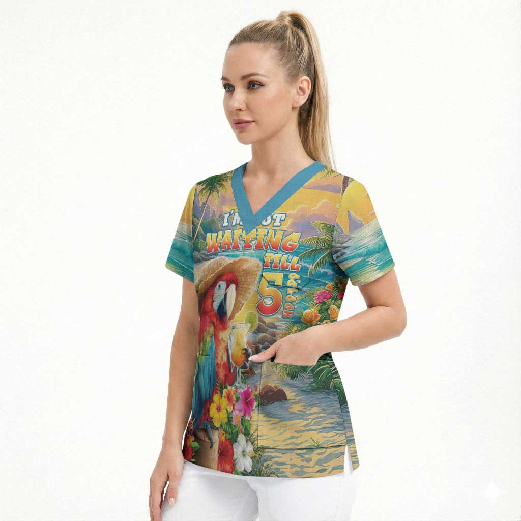 Hawaii Parrot Scrub Top Im Not Waiting Till 5 Oclock LT05 - Polynesian Pride