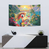 Hawaii Parrot Tapestry Im Not Waiting Till 5 Oclock LT05 - Polynesian Pride