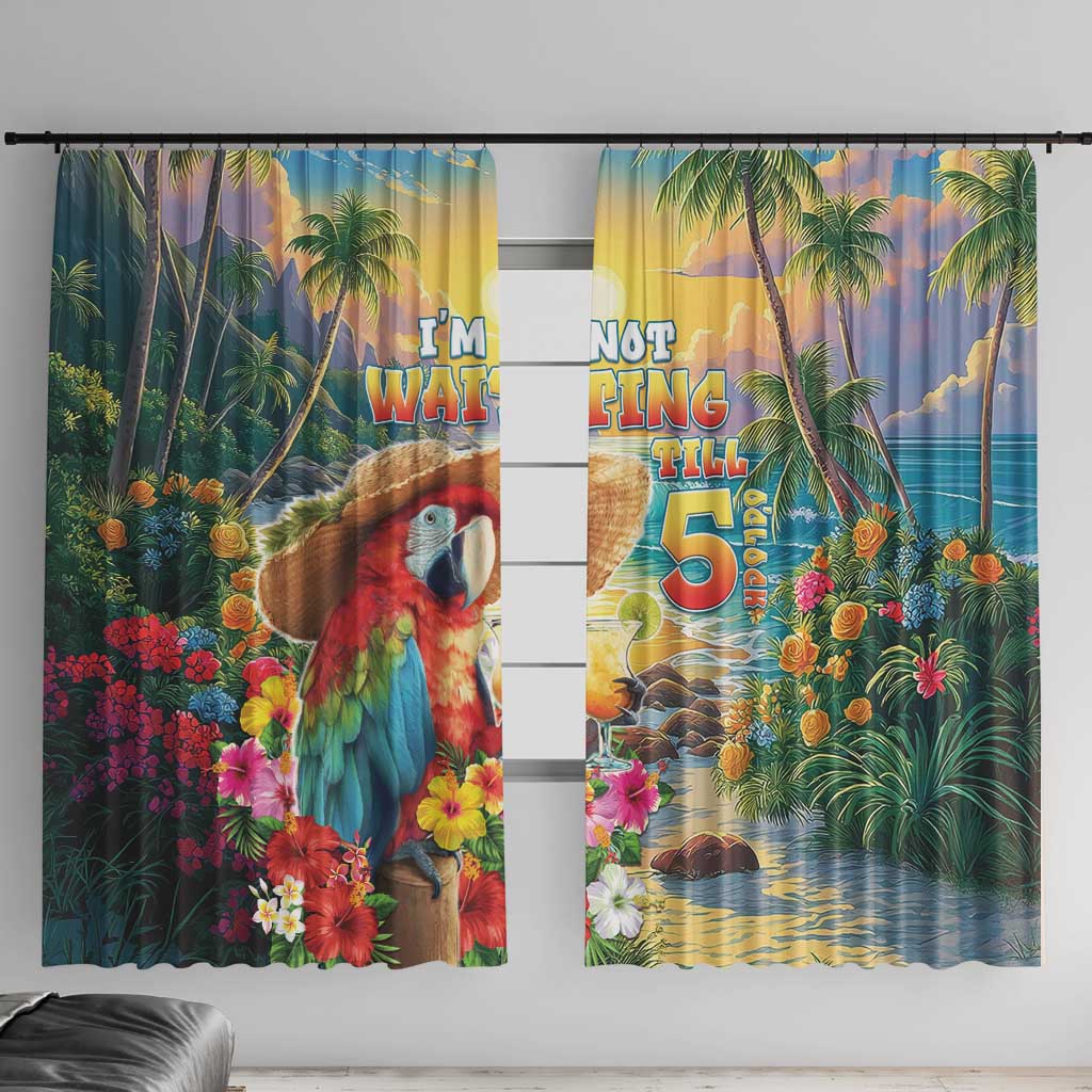 Hawaii Parrot Window Curtain Im Not Waiting Till 5 Oclock LT05 With Hooks Colorful - Polynesian Pride