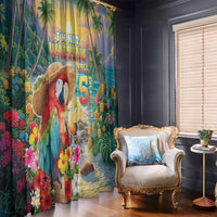 Hawaii Parrot Window Curtain Im Not Waiting Till 5 Oclock LT05 - Polynesian Pride