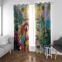 Hawaii Parrot Window Curtain Im Not Waiting Till 5 Oclock LT05 With Grommets Colorful - Polynesian Pride