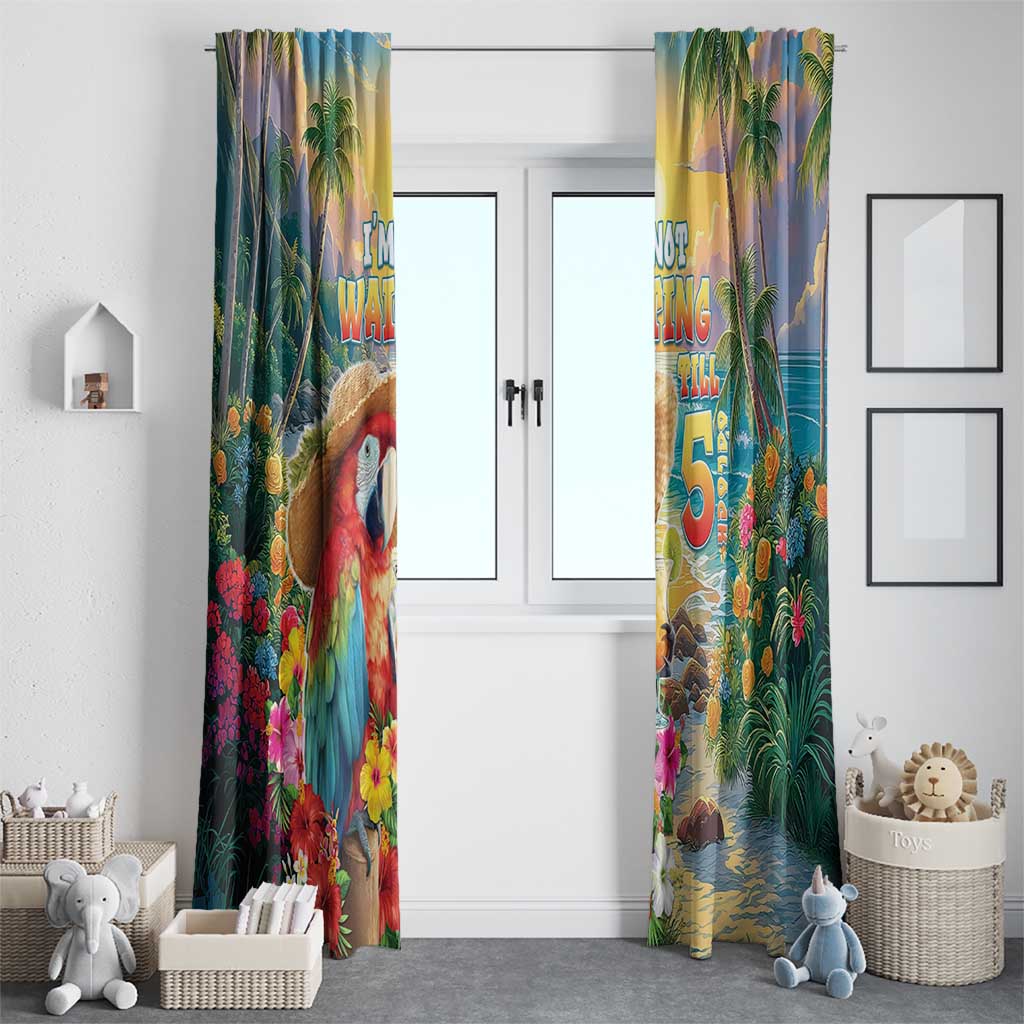 Hawaii Parrot Window Curtain Im Not Waiting Till 5 Oclock LT05 - Polynesian Pride