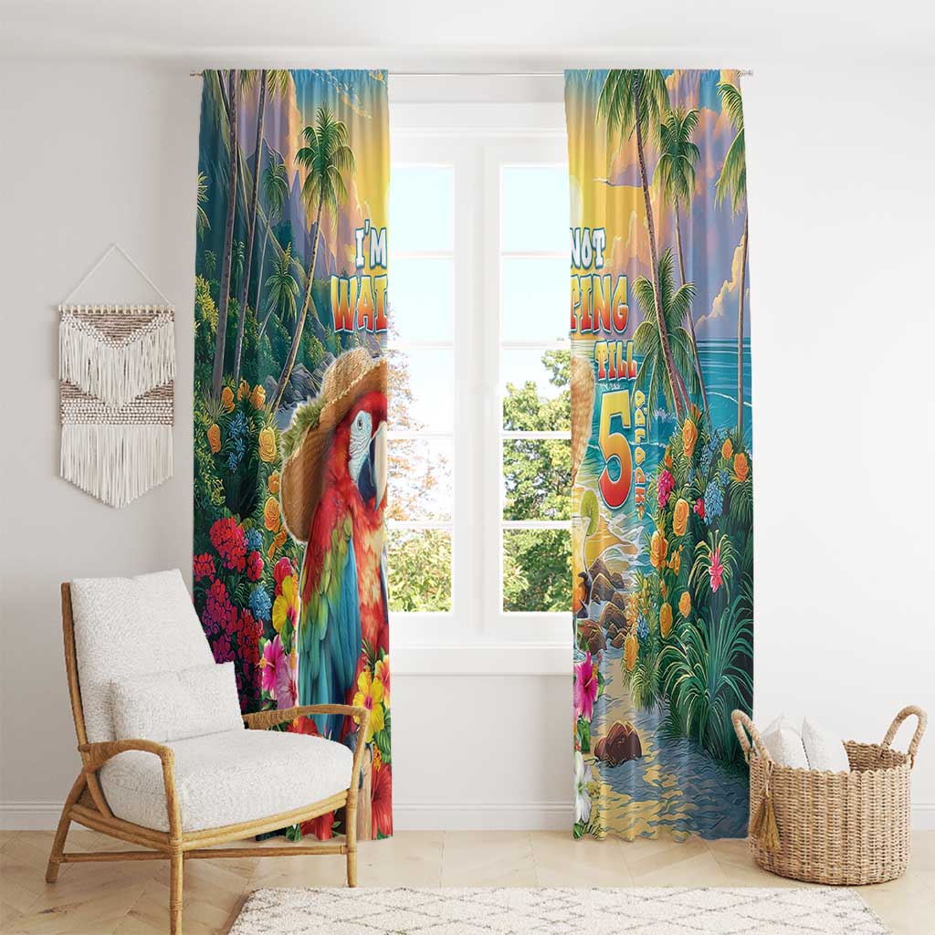 Hawaii Parrot Window Curtain Im Not Waiting Till 5 Oclock LT05 - Polynesian Pride