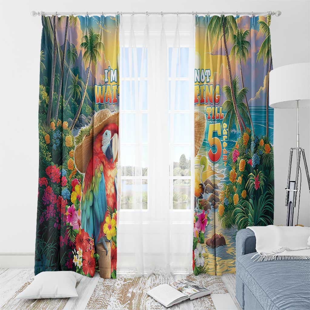 Hawaii Parrot Window Curtain Im Not Waiting Till 5 Oclock LT05 - Polynesian Pride