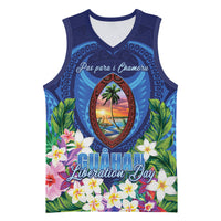 Guam Liberation Day Basketball Jersey Pas Para I Chamoru LT05 Unisex Navy - Polynesian Pride