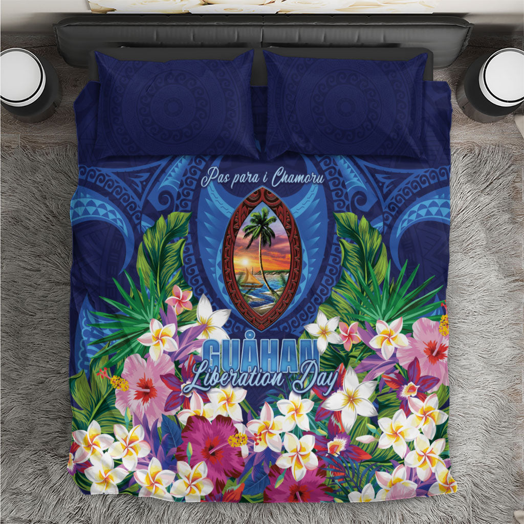 Guam Liberation Day Bedding Set Pas Para I Chamoru LT05 Navy - Polynesian Pride