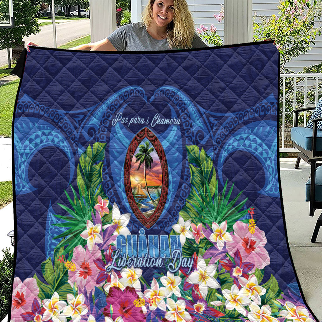 Guam Liberation Day Quilt Pas Para I Chamoru LT05 Navy - Polynesian Pride